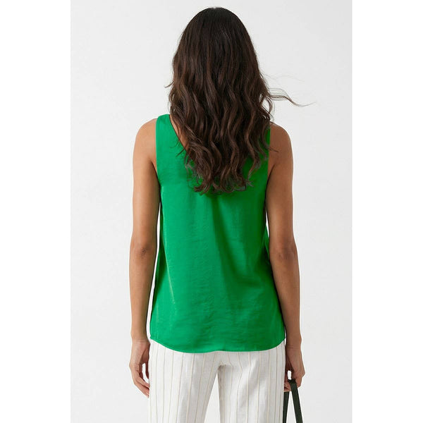 Classic V-neck Tank Top With Strap Accent