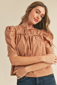 Merci Ruffled Puff Sleeve Top