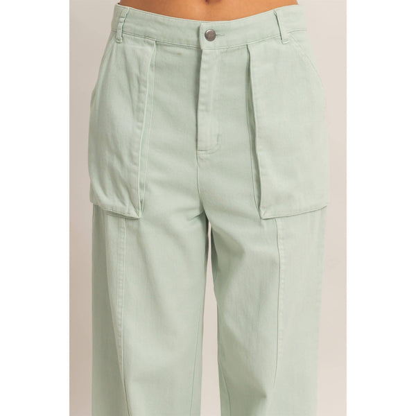 High Rise Cargo Pants With Ankle Ties