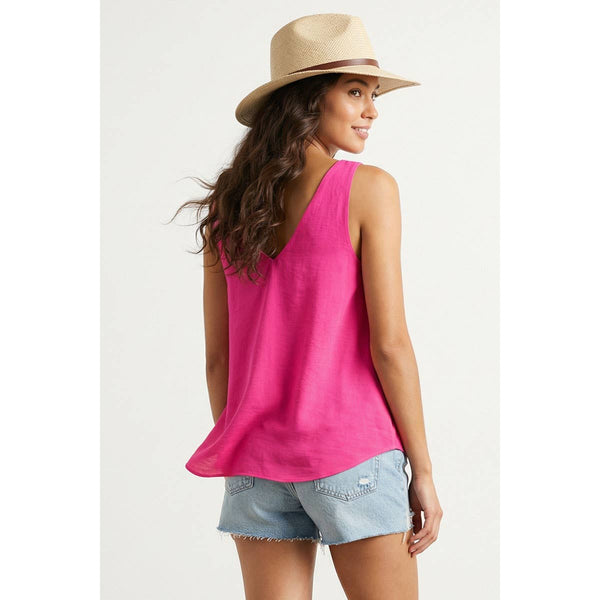 Classic V-neck Tank Top With Strap Accent