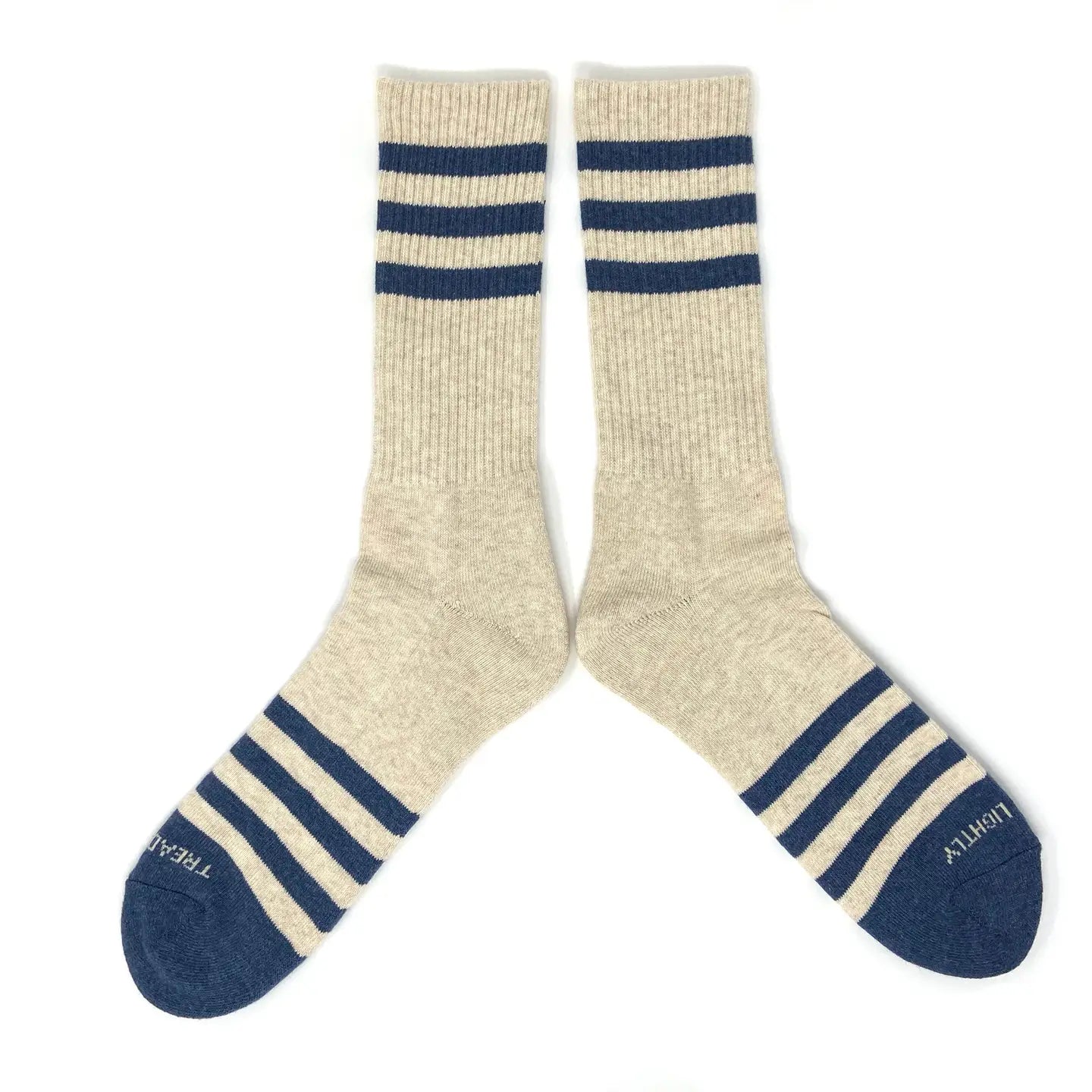 Ampal Creative Heather Stripes Socks- Cream/Navy
