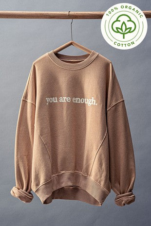 Trend Notes You Are Enough Graphic Crewneck Sweater