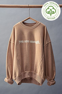 Trend Notes You Are Enough Graphic Crewneck Sweater