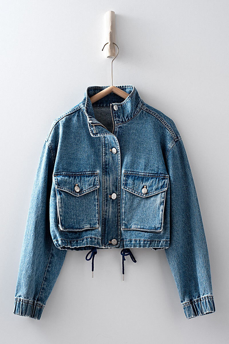 Trend Notes Denim Flap Pocket Jacket