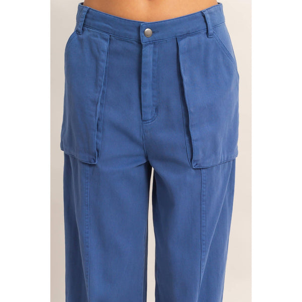 High Rise Cargo Pants With Ankle Ties