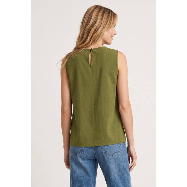 Stitch Detail V-neck Sleeveless Top