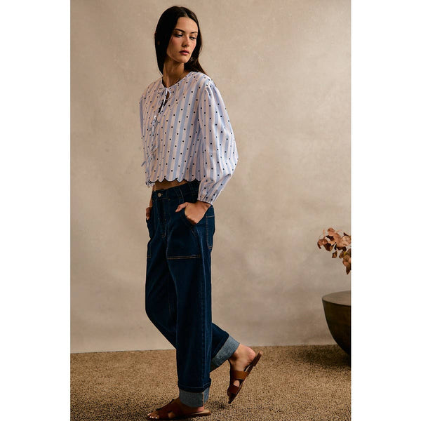 BARREL HIGH RISE WIDE LEG JEANS