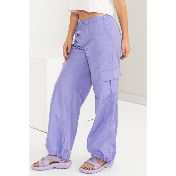 Low Rise Parachute Cargo Pants