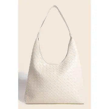 Woven Faux Leather Tote Bag