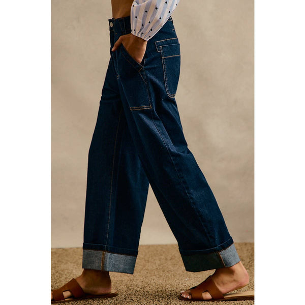BARREL HIGH RISE WIDE LEG JEANS