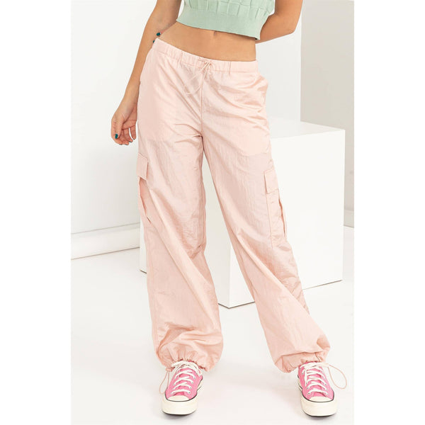 Low Rise Parachute Cargo Pants
