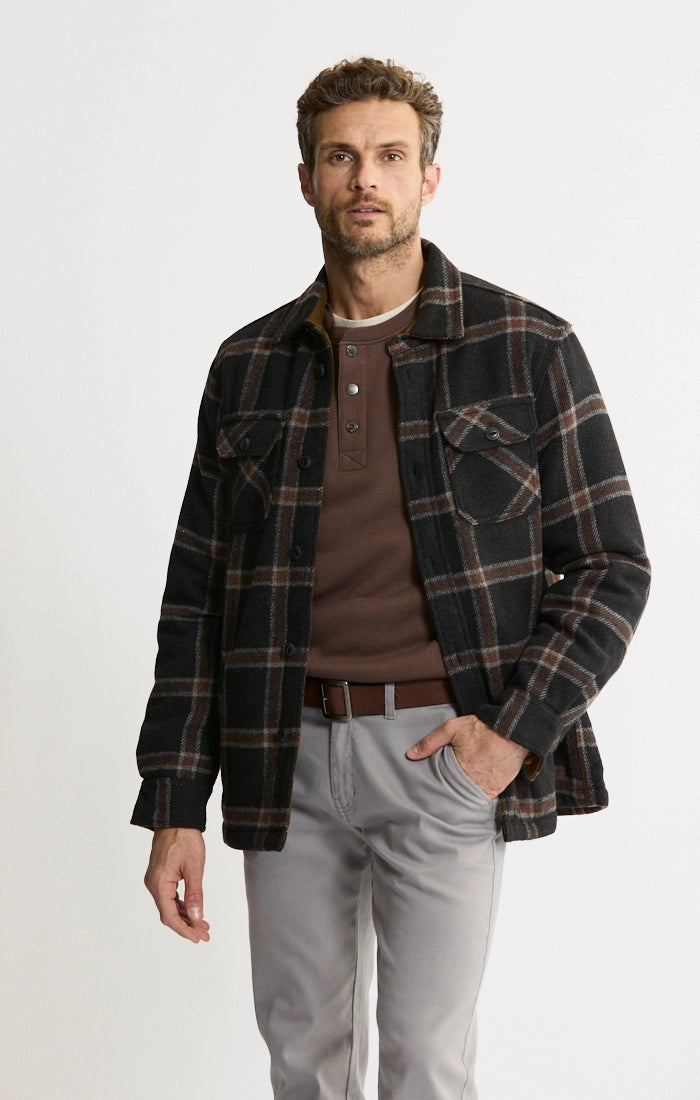 JACHS NY Thermal Lined Wool Blend Shirt Jacket