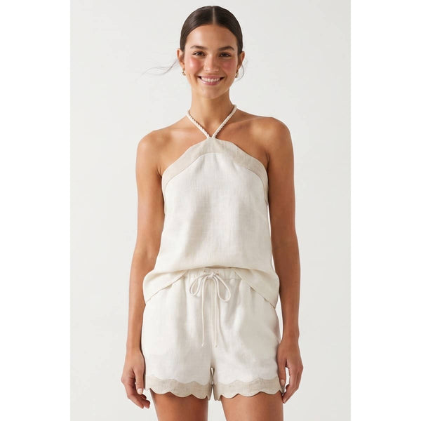 Wavy Linen Halter Top