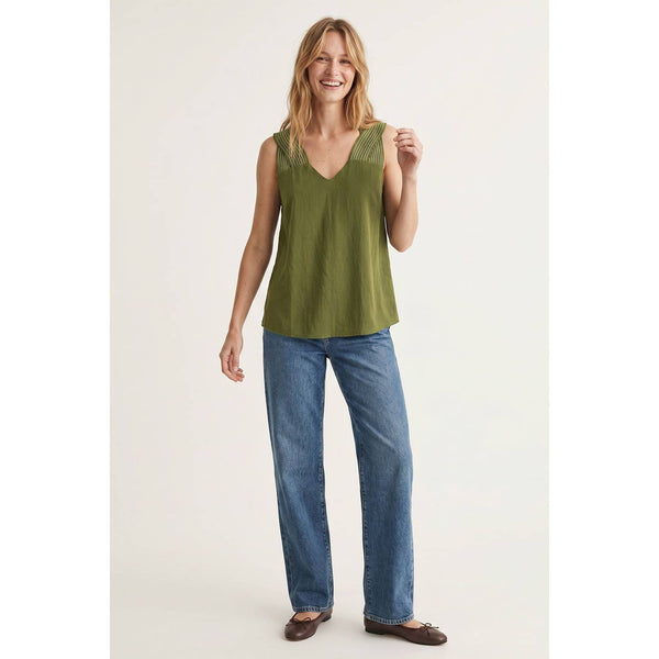Stitch Detail V-neck Sleeveless Top