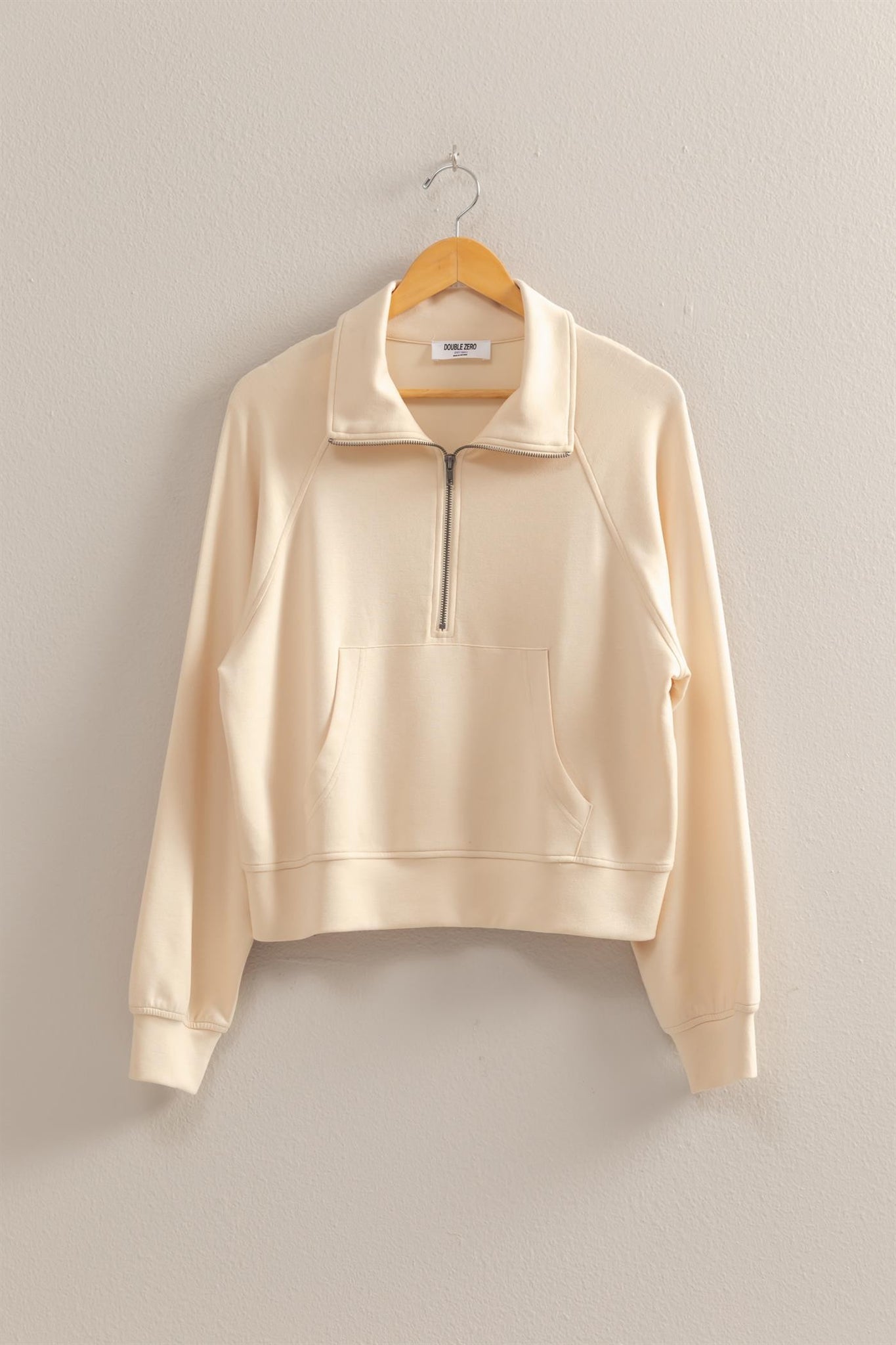 Double Zero High Neck Half Zip Pocket Sweatshirt