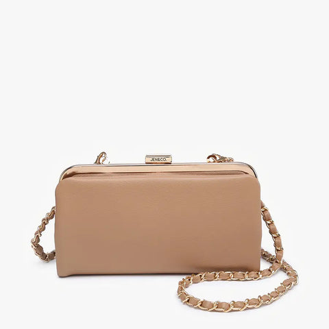Jen & Co. Sue Wallet Pouch Crossbody- Almond