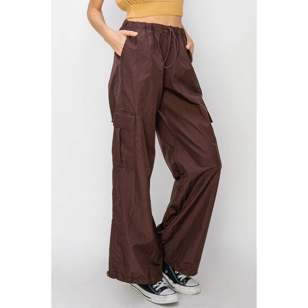 Low Rise Parachute Cargo Pants
