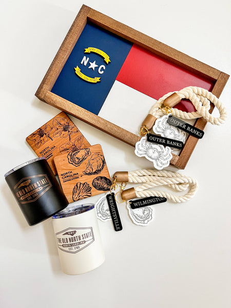 The Old North State Badge Low Ball Tumbler Cream + Copper
