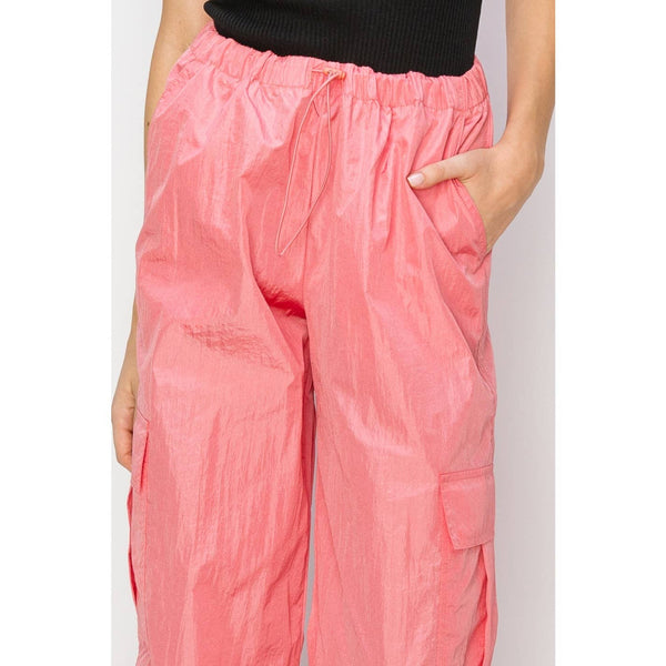 Low Rise Parachute Cargo Pants