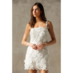 Storia White Floral Mini Dress