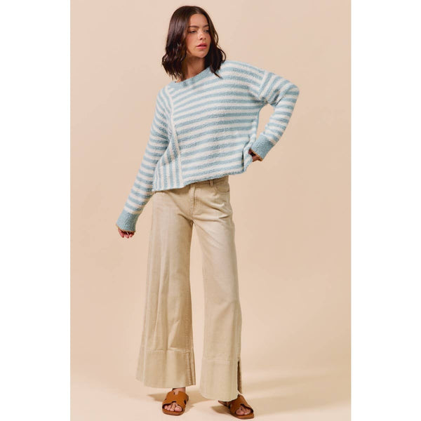 WIDE LEG FLARED WASHED CORDUROY PANTS
