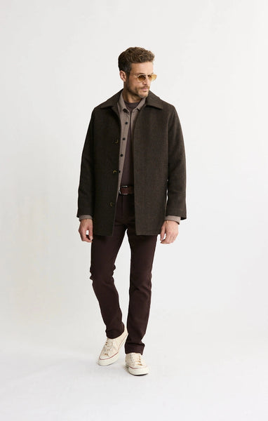 JACHS NY Mott Wool Blend Coat - BROWN