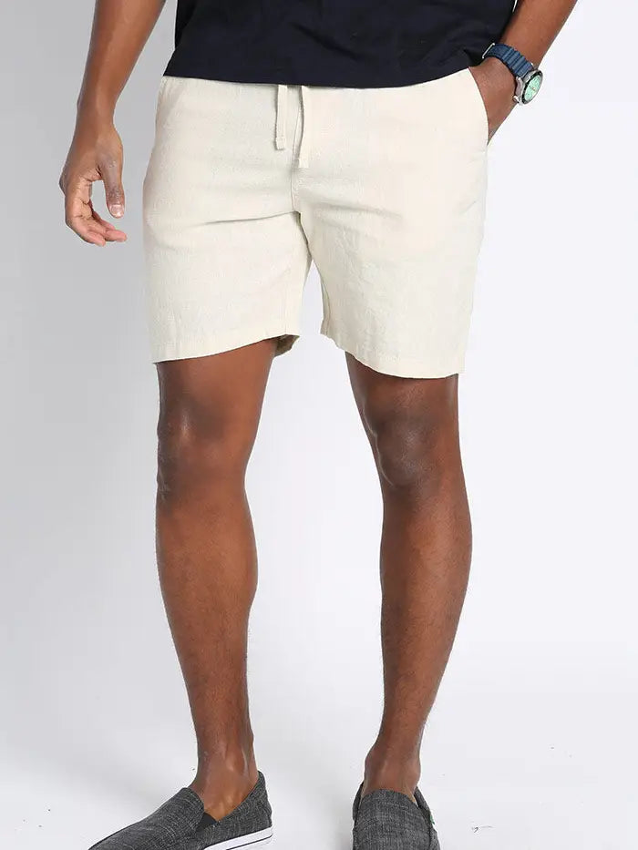 JACHS NY Ivory Linen Blend Pull On Dock Short