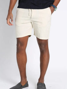 JACHS NY Ivory Linen Blend Pull On Dock Short