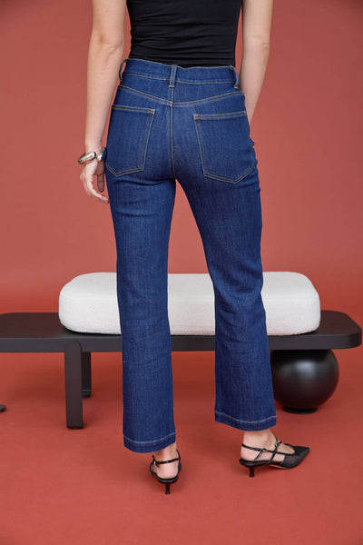 HIGH RISE STRAIGHT LEG DENIM JEANS