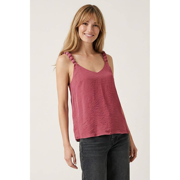 Classic V-neck Tank Top With Strap Accent