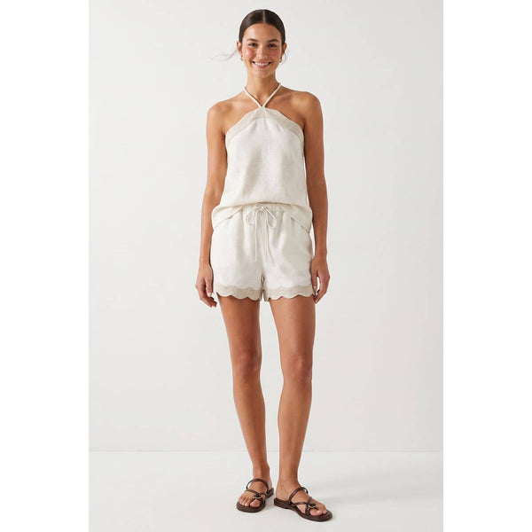 Wavy Linen Halter Top