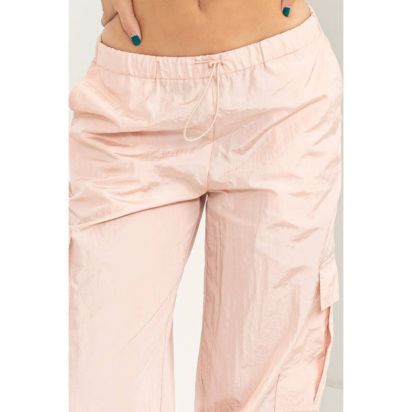 Low Rise Parachute Cargo Pants