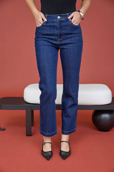 HIGH RISE STRAIGHT LEG DENIM JEANS