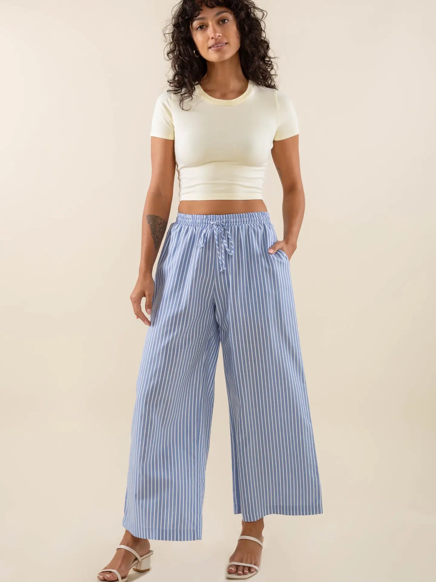 NLT Savannah Striped Culotte Pant