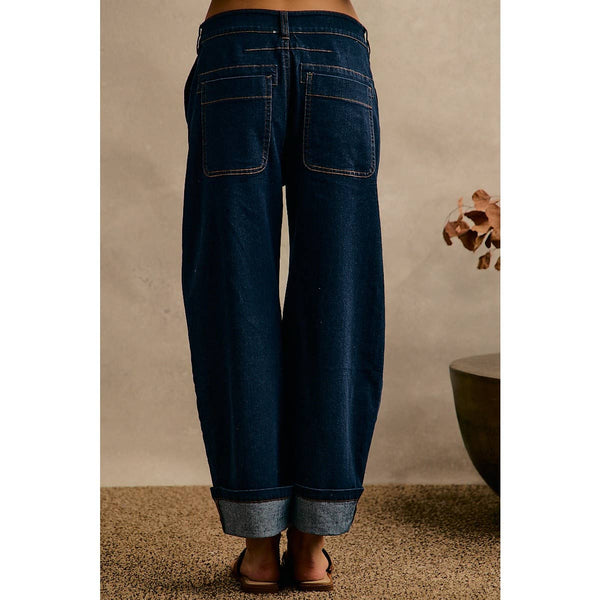 BARREL HIGH RISE WIDE LEG JEANS