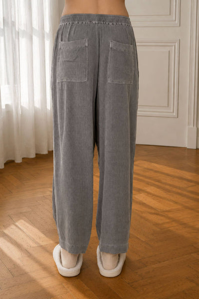 CRINKLE PLISSE ELASTIC WAIST LOUNGE PANTS