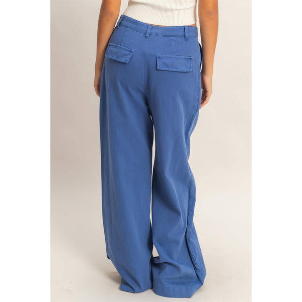 High Rise Cargo Pants With Ankle Ties