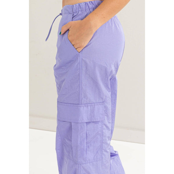 Low Rise Parachute Cargo Pants