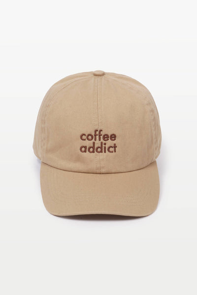 COFFEE ADDICT embroidery in Cotton Baseball Cap