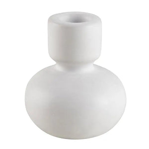 47th & Main White Round Taper Candleholder - Small
