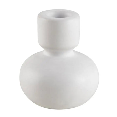 47th & Main White Round Taper Candleholder - Small