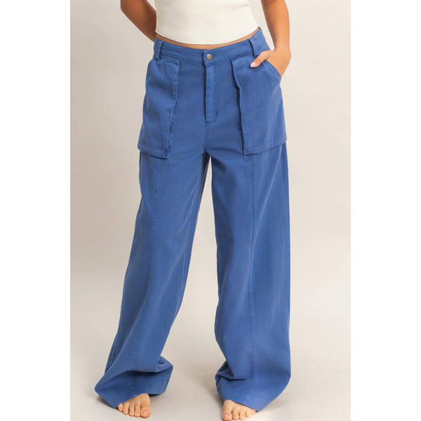High Rise Cargo Pants With Ankle Ties
