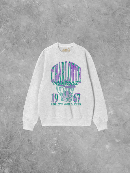 90's Vintage Charlotte Basketball Boxy Cotton Sweatshirt