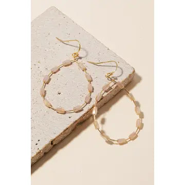 Faceted Glass Tube Beaded Tear Dangle Earrings