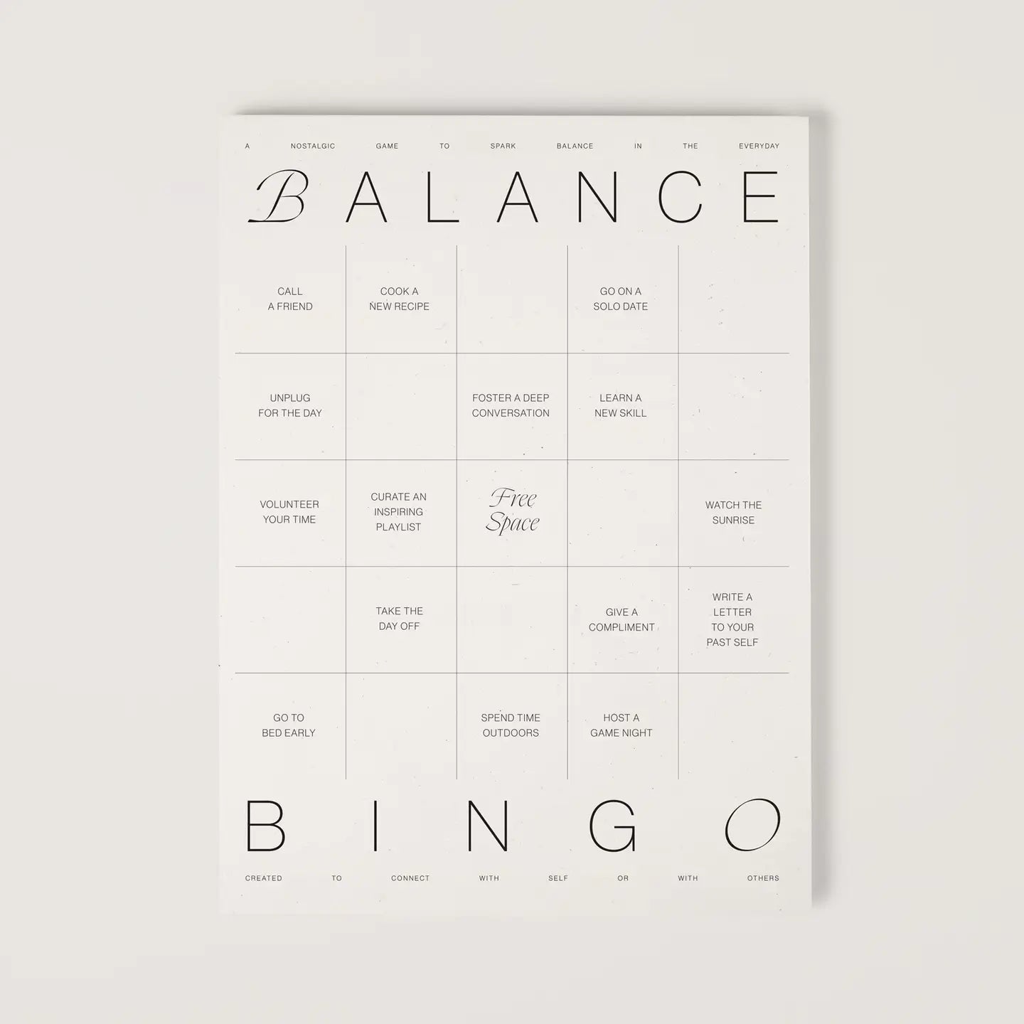 Wilde House Paper Balance Bingo Pad