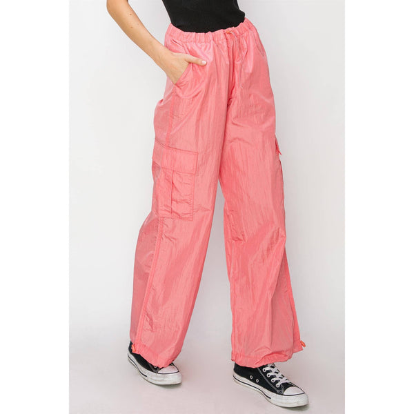 Low Rise Parachute Cargo Pants