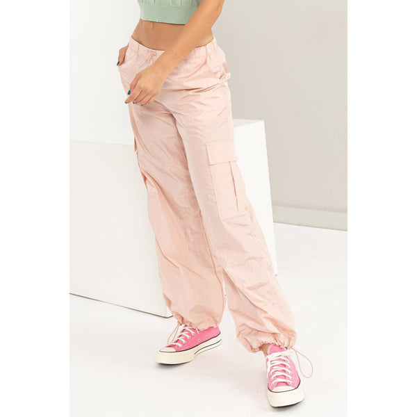Low Rise Parachute Cargo Pants