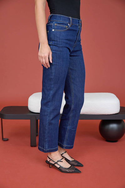 HIGH RISE STRAIGHT LEG DENIM JEANS