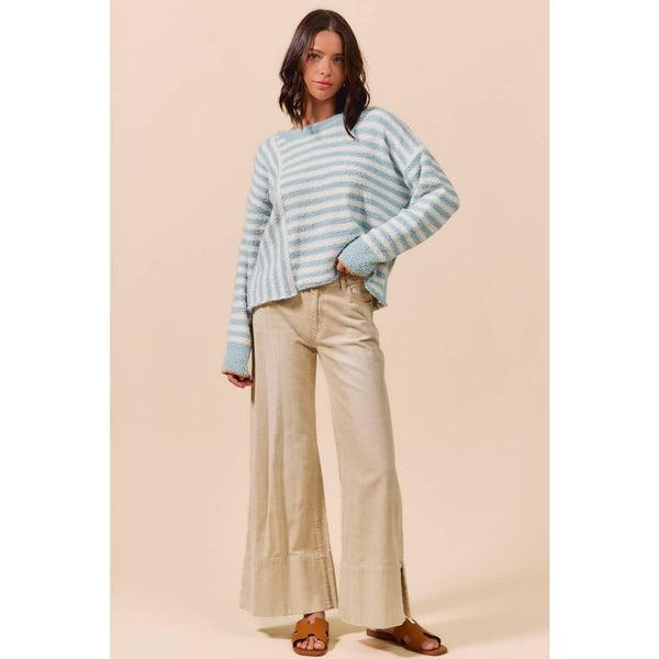 WIDE LEG FLARED WASHED CORDUROY PANTS