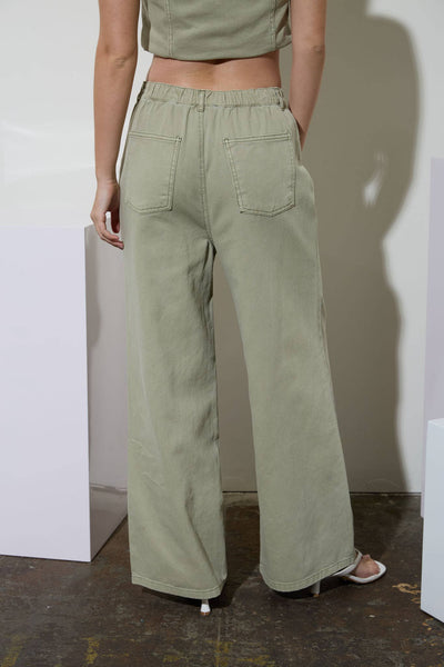 DRAWSTRING DETAIL DENIM PANTS